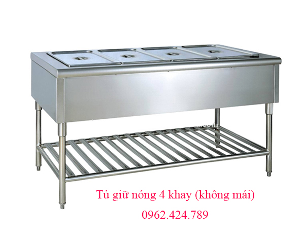 Tủ giữ nóng thức ăn 4 khay (không mái)
